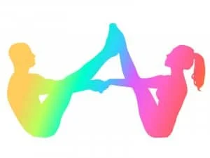 Couple in boat asana